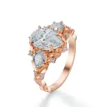 Pierścionek z diamentem gruszka różowe złoto SBPZ_051 Pierścionek z diamentem gruszka różowe złoto SBPZ_051